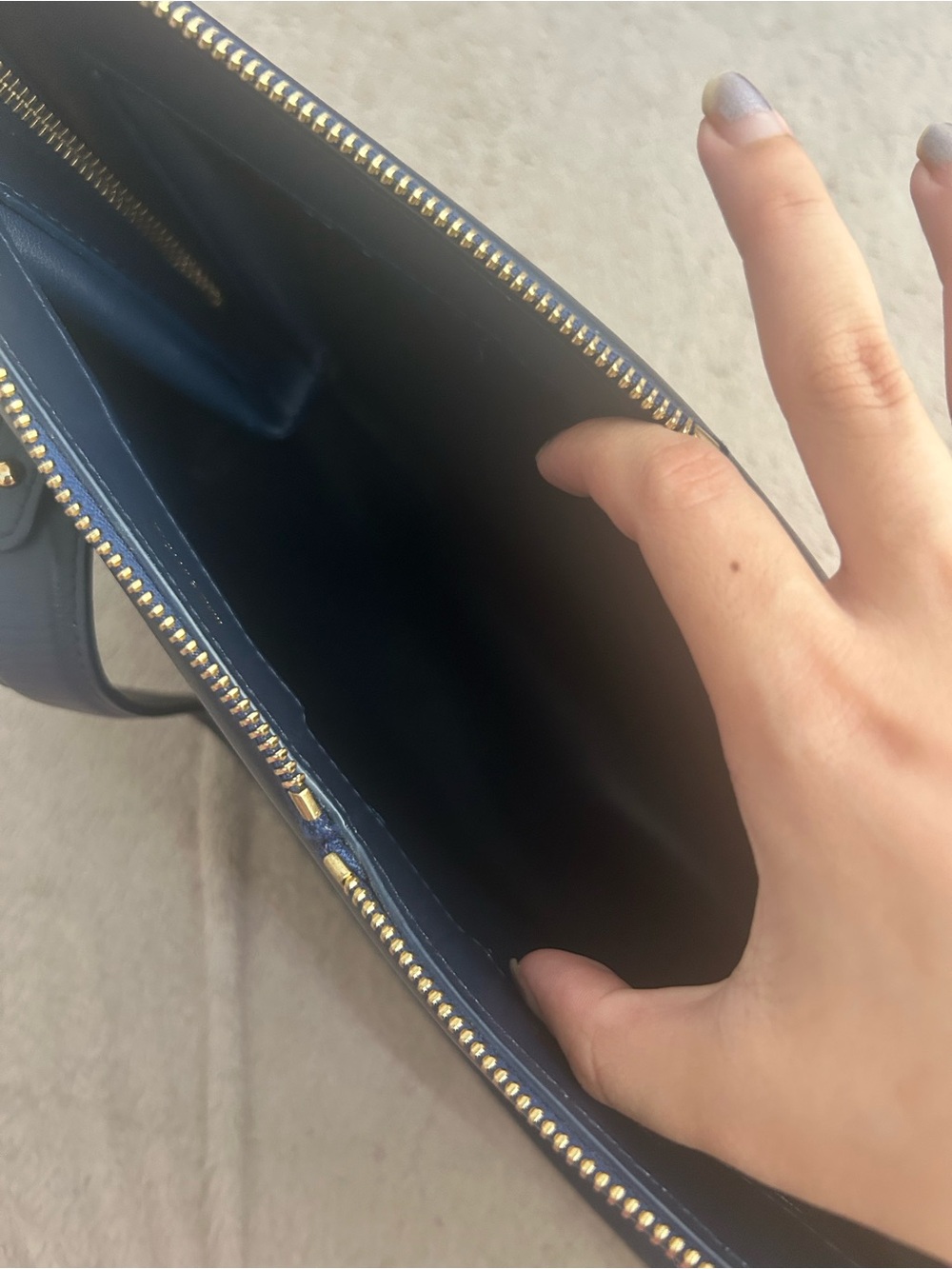 Mansur Gavriel M FRAME navy blue shoulder bag - Picture 9 of 11